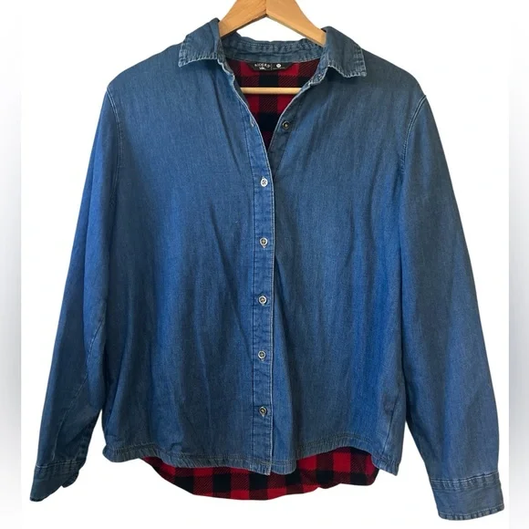 Riders By Lee Fleece Lined Denim Jacket Westerncore Women’s Medium - Picture 2 of 7